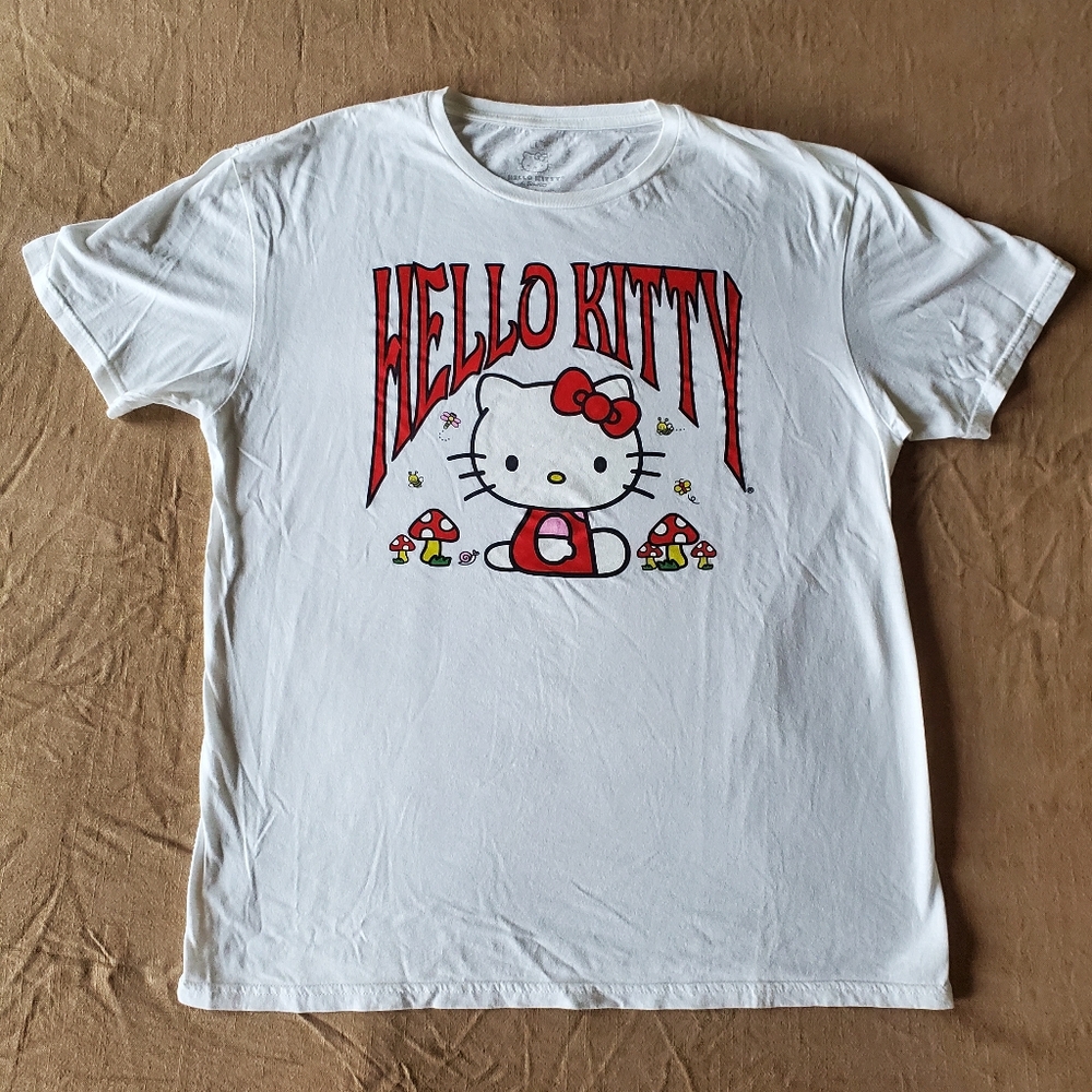 Hello Kitty Men's White T-Shirt Large